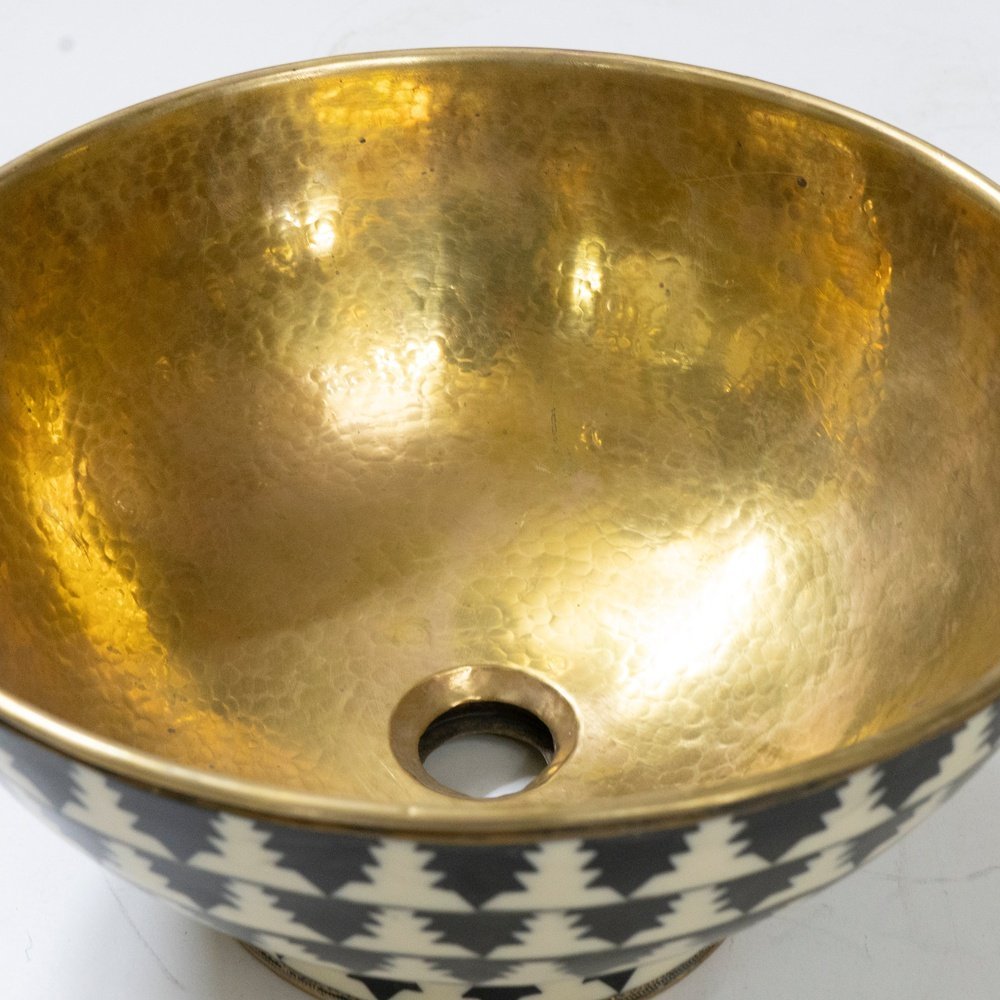 Brass & Wood Vessel Sink  Handcraft