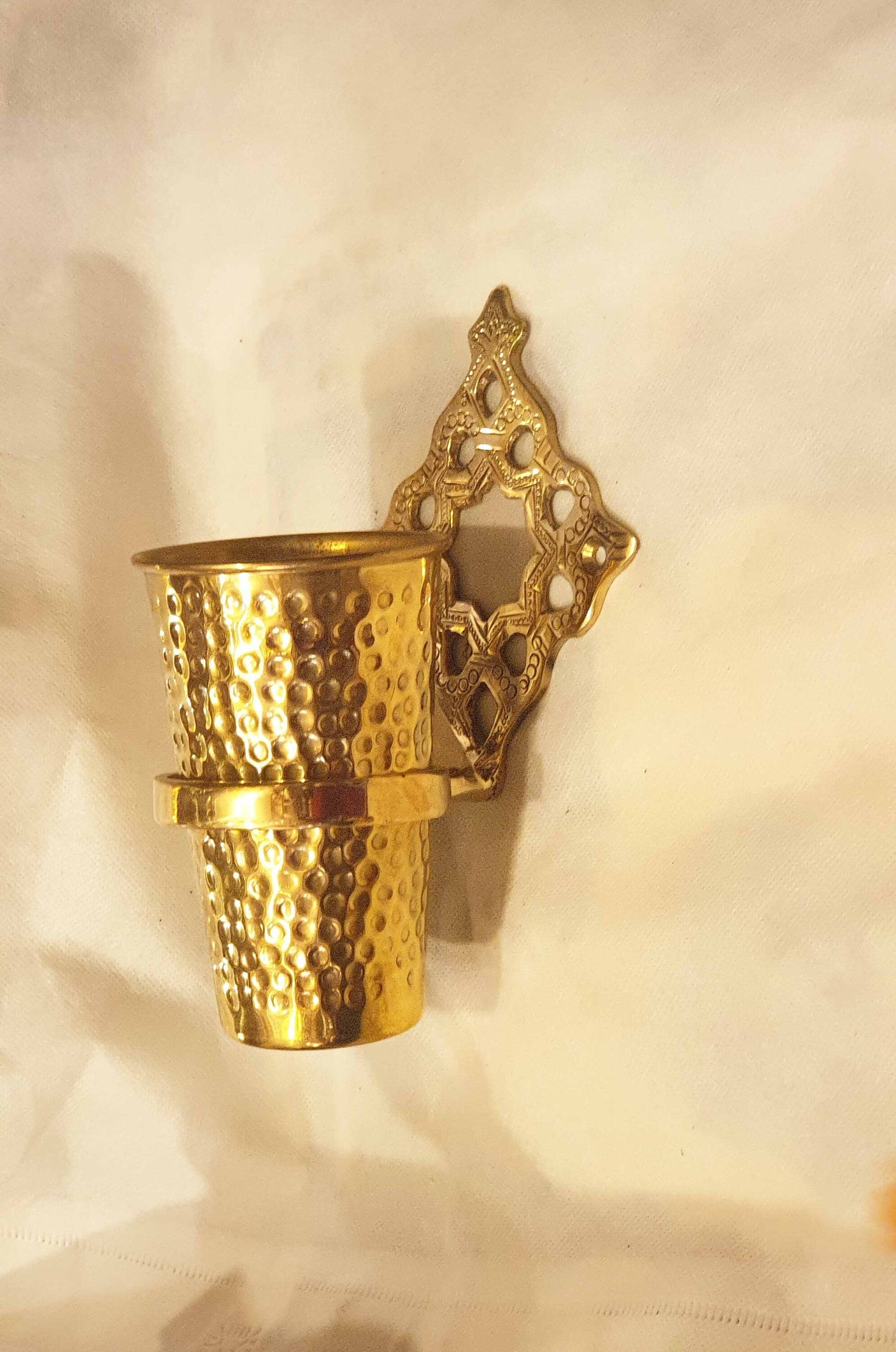 Brass Wall Toothbrush Holder Cup  Handcraft