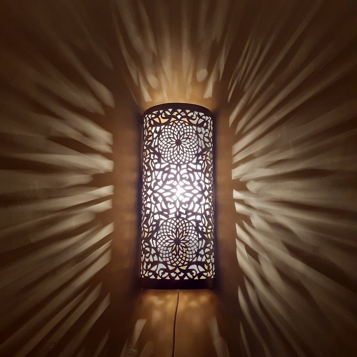 Luxurious Moroccan wall lamp, antique brass wall lamp  Handcraft