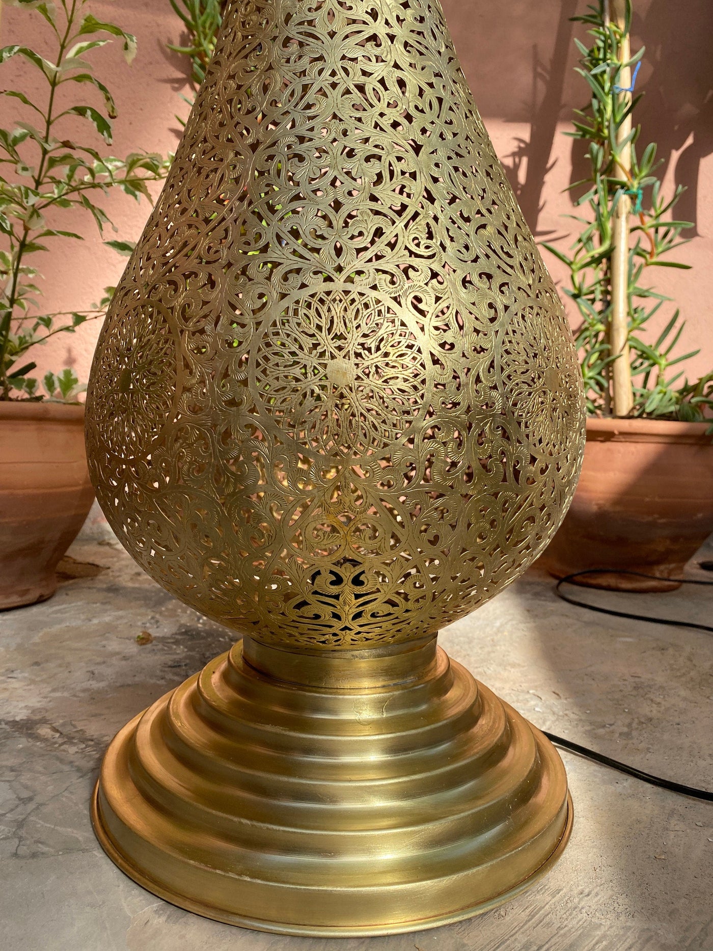 Handmade Moroccan Brass Floor Lamp | Vintage Style Table Lamp | Gold/Silver Accent Lighting  Handcraft