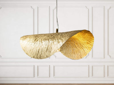 Modern Leaf Shaped Brass Ceiling Light  Handcraft