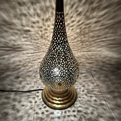 Moroccan Brass Table Lamp | Handmade Moroccan Night Light  Handcraft