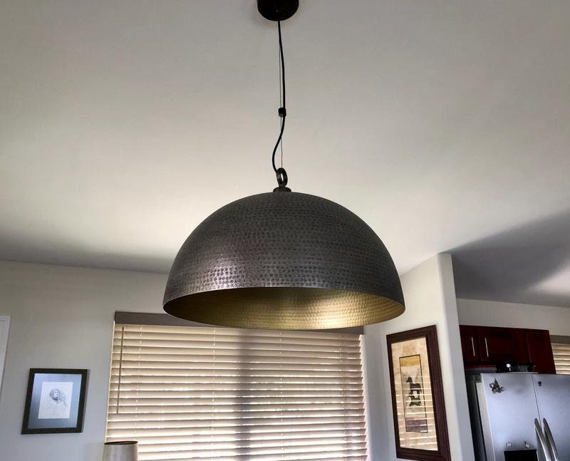 Black Dome Pendant Light  Handcraft