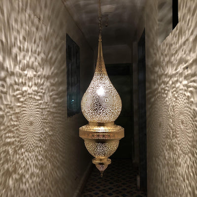 Large Moroccan Pendant Light Brass  Handcraft