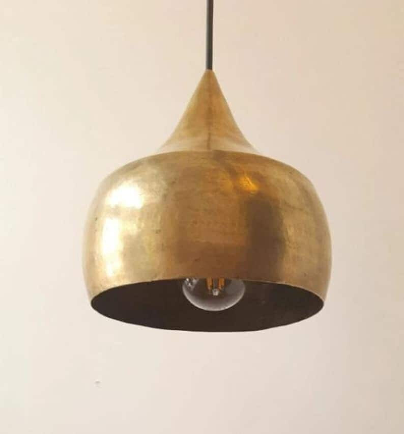 Hammered Antique Brass Dome Light  Handcraft