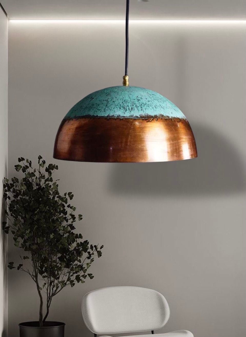 Rustic Copper dome lamp  Handcraft