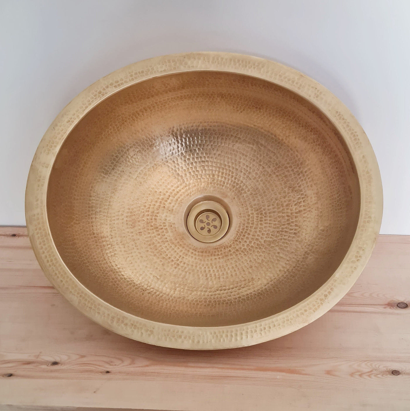 Custom Oval Brass Bathroom Sink  Handcraft