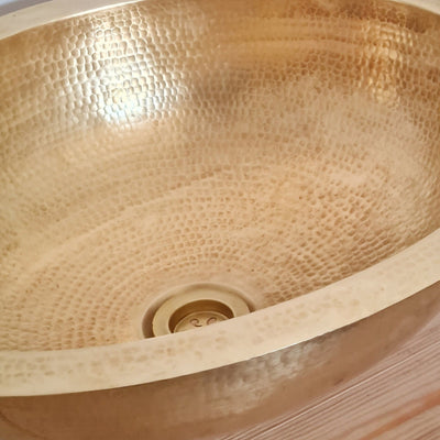 Custom Oval Brass Bathroom Sink  Handcraft