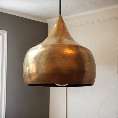 Hammered Antique Brass Dome Light  Handcraft