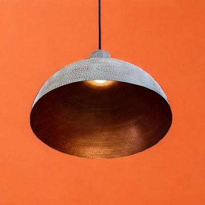 White Hammered Dome Copper Ceiling Light Shades  Handcraft