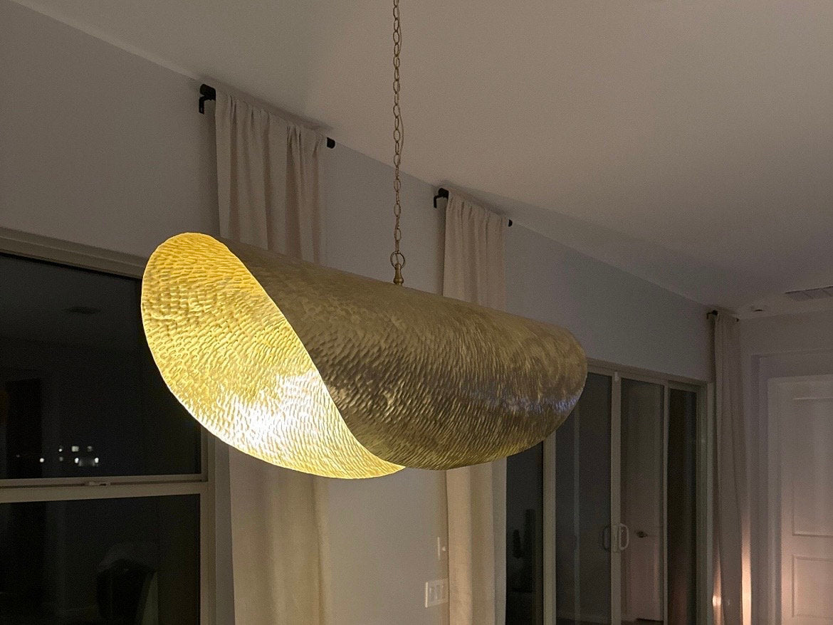 Modern Leaf Shaped Brass Ceiling Light  Handcraft