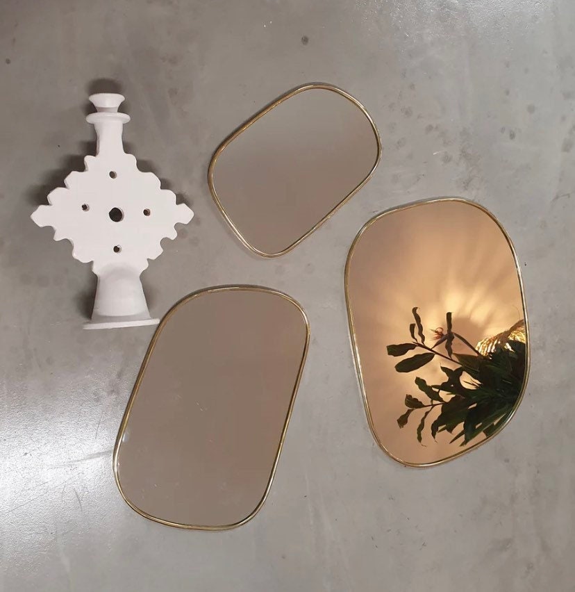 Handcrafted Brass Mirror Set  Handcraft