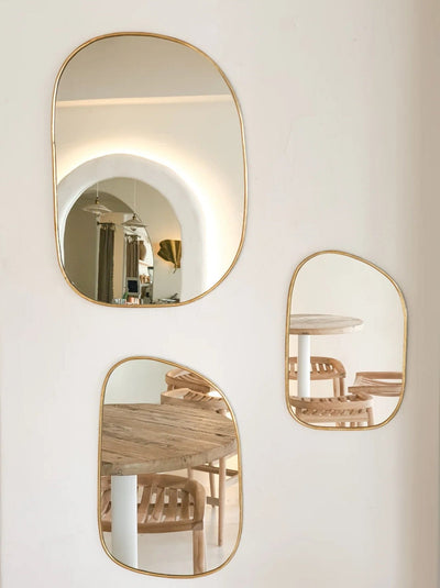 Handcrafted Brass Mirror Set  Handcraft