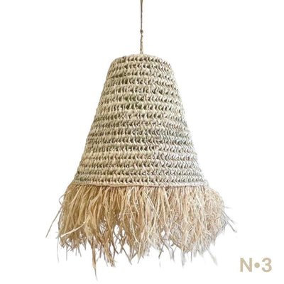 Raffia Fringe Pendant Light  Handcraft