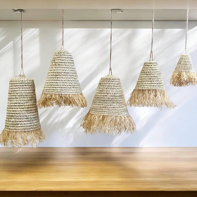 Raffia Fringe Pendant Light  Handcraft