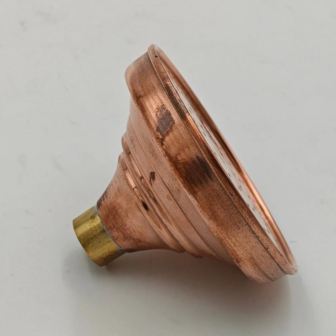 Unlacquered Solid Copper Shower Head  Handcraft