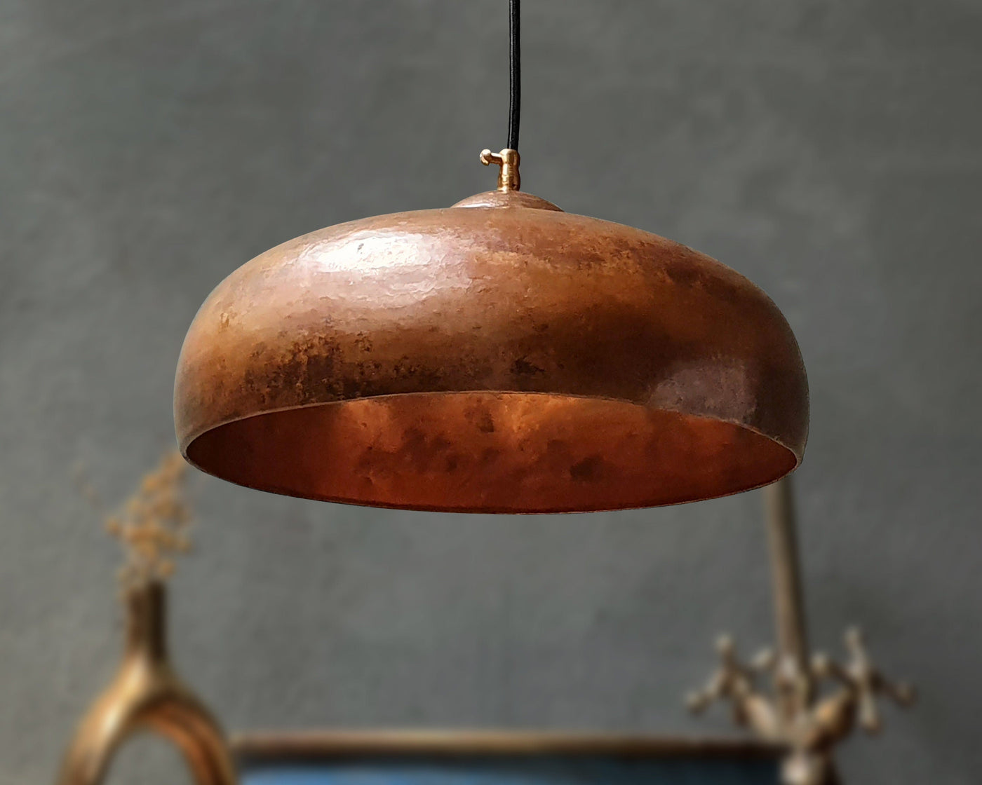 Vintage Copper Pendant Light  Handcraft