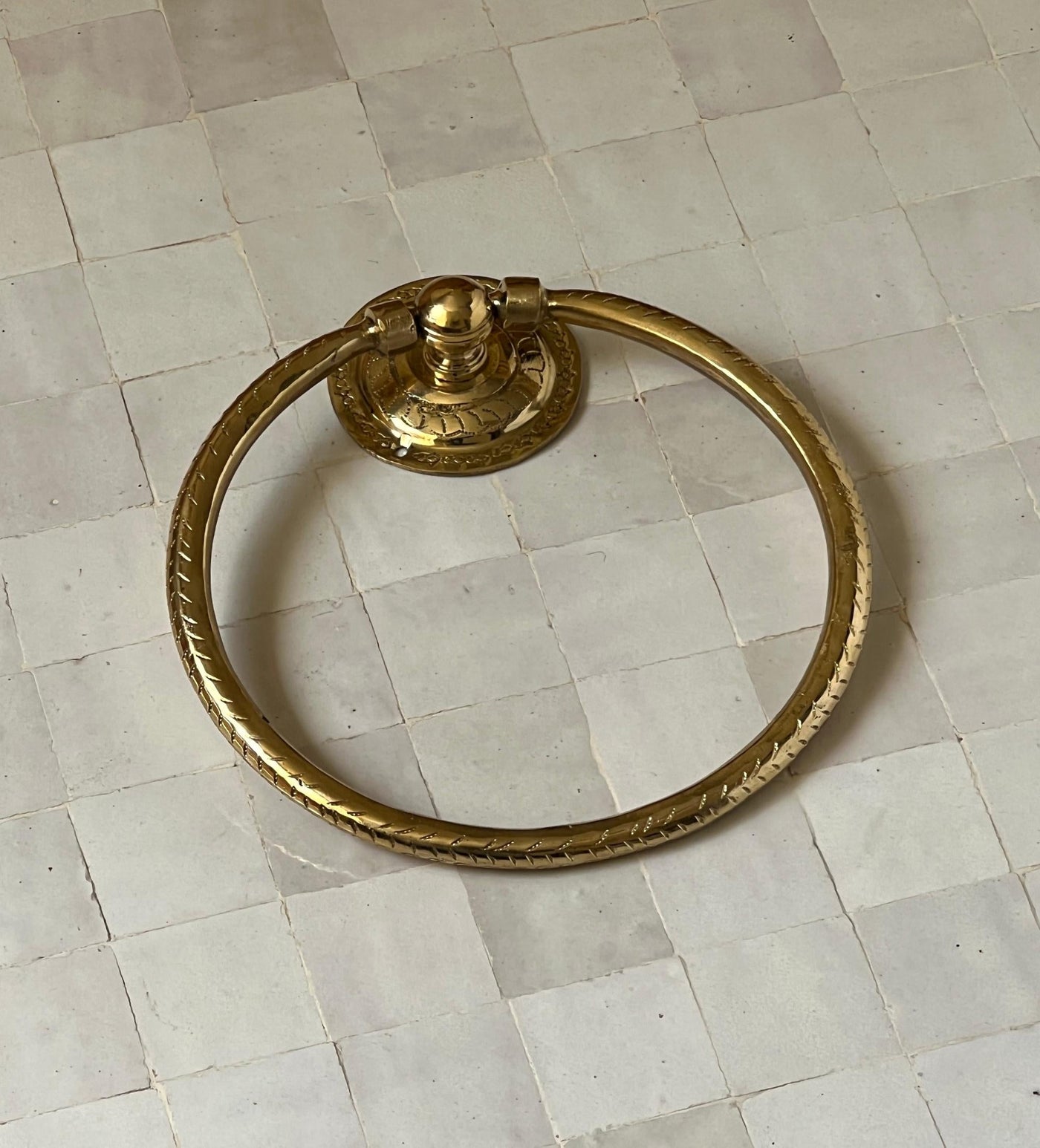 Unlacquered Brass Towel Ring  Handcraft