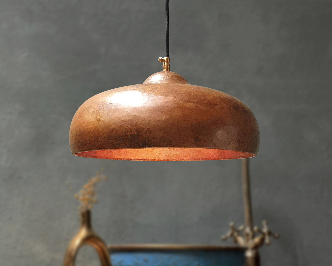 Vintage Copper Pendant Light  Handcraft