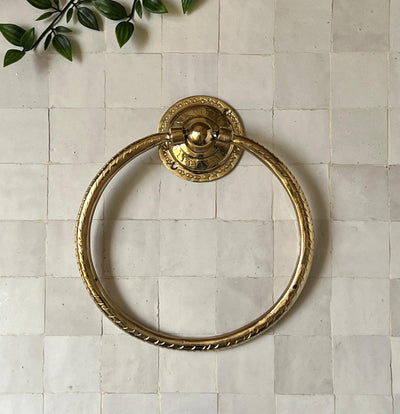 Unlacquered Brass Towel Ring  Handcraft