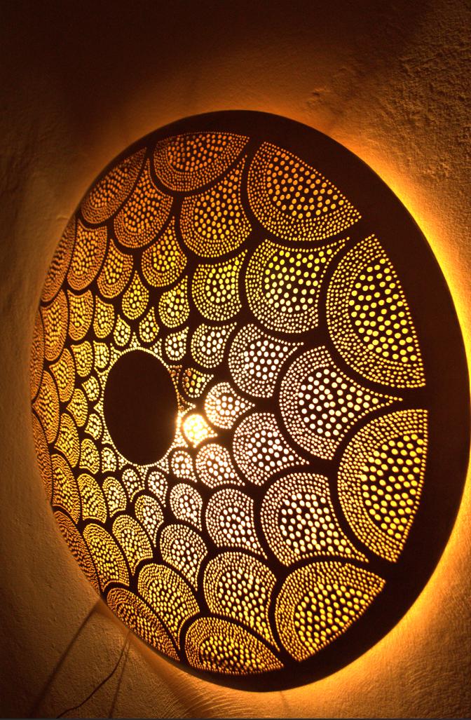 Moroccan Brass Wall Sconce – Handcrafted Oriental Light Fixture  Handcraft