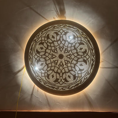 Moroccan Round Brass Wall Light  Handcraft