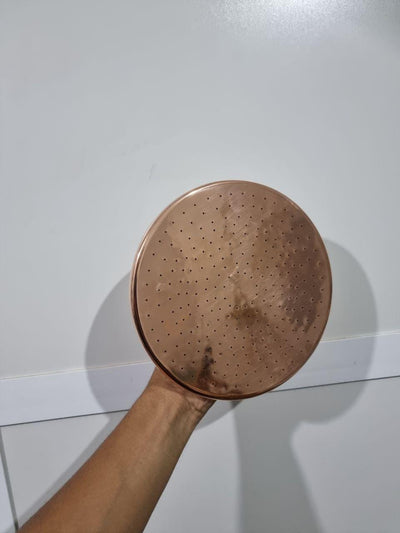 Unlacquered Solid Copper Shower Head  Handcraft