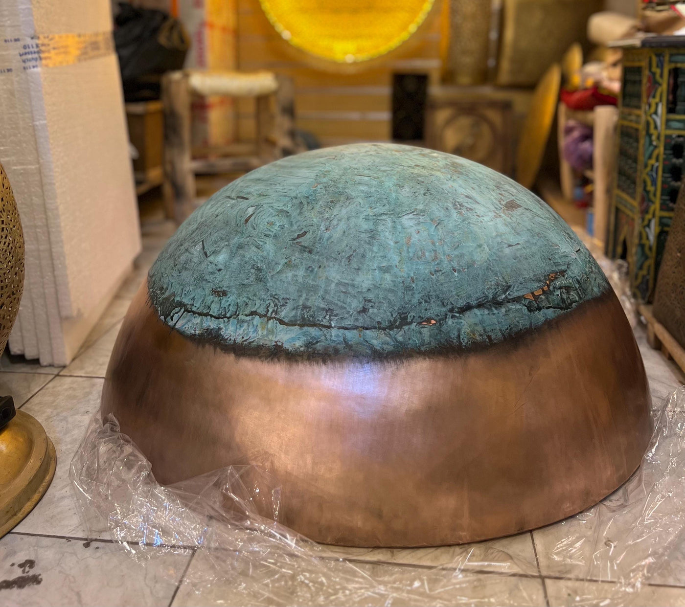 Rustic Copper dome lamp  Handcraft