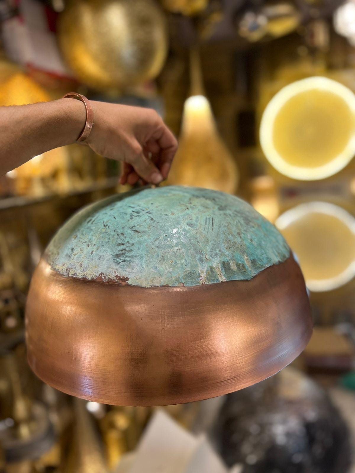 Rustic Copper dome lamp  Handcraft