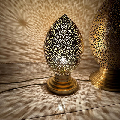 Handmade Moroccan Brass Lamp - Bronze Night Light  Handcraft