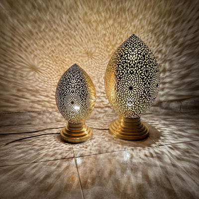 Handmade Moroccan Brass Lamp - Bronze Night Light  Handcraft