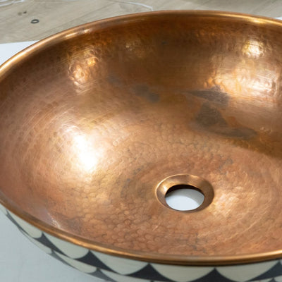 Vessel Sink Copper and Wood  Handcraft